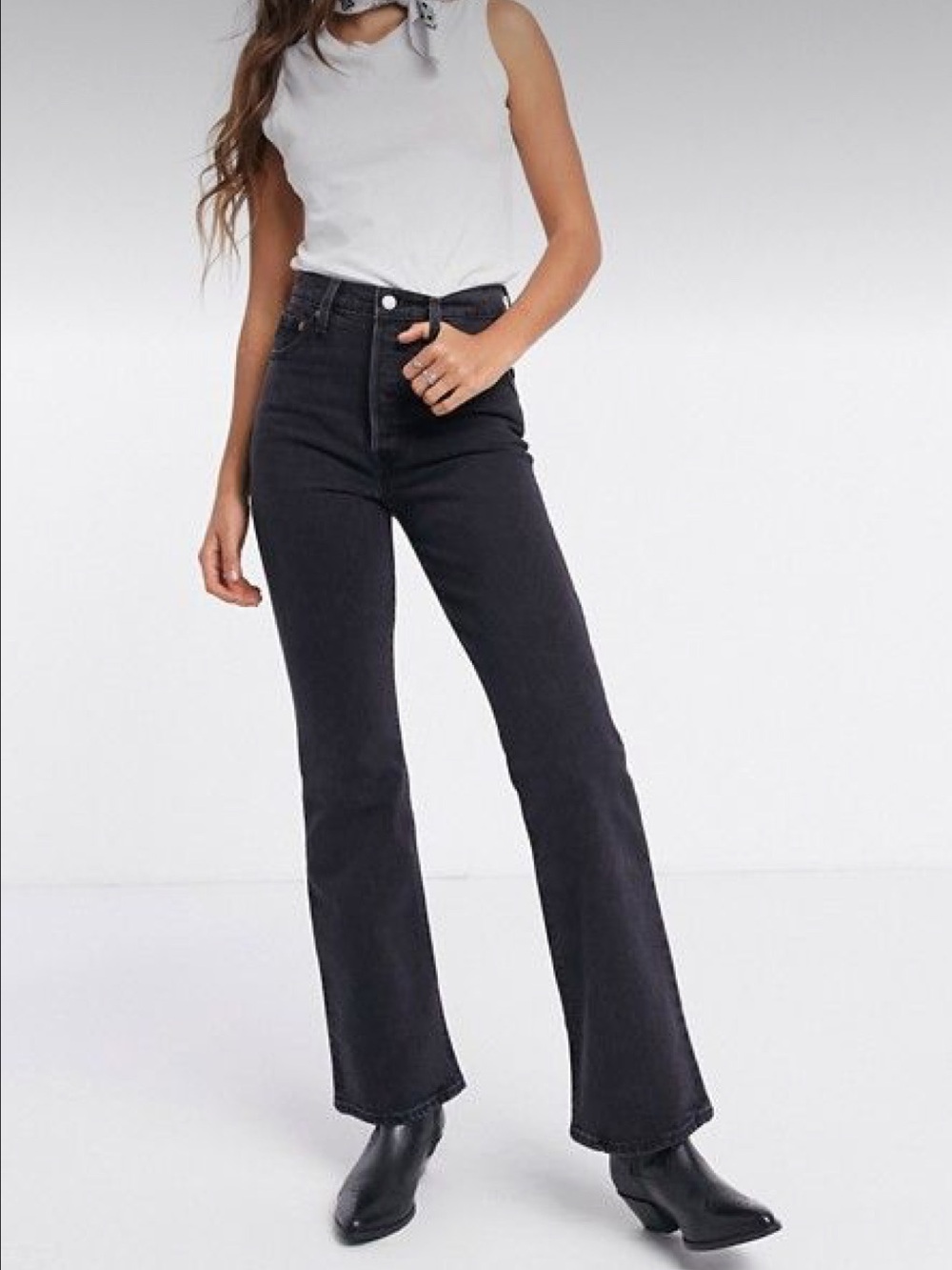 Levi’s Ribcage Bootcut High-Rise Black Women's Jeans
